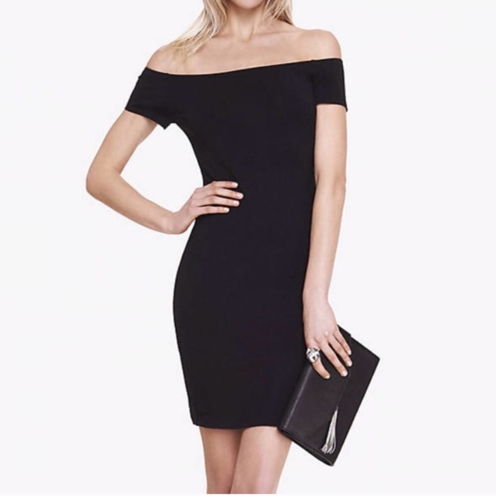 Express Black Off the Shoulder Bodycon Dress